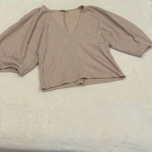 Zara v neck beige top